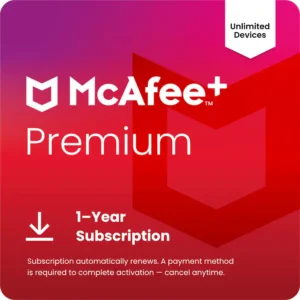 McAfee - McAfee+ Premium Antivirus Software with Scam Protection 1-Year Subscription Unlimited Devices